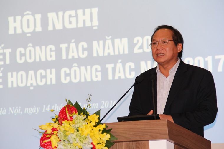 Bộ trưởng Trương Minh Tuấn phát biểu định hướng công tác trong năm 2017 đối với Khối Thông tin.