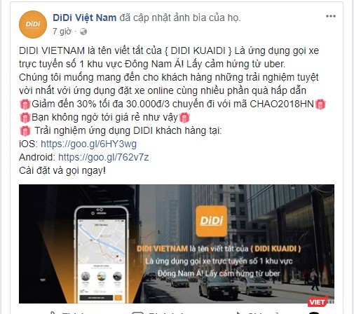 Các hãng xe công nghệ dùng chiêu gì để chia “miếng bánh” Uber để lại? ảnh 3 Các hãng xe công nghệ dùng chiêu gì để chia “miếng bánh” Uber để lại? ảnh 3