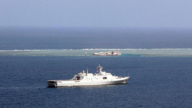 Tàu Trung Quốc tham gia một cuộc tập trận trên Biển Đông. 