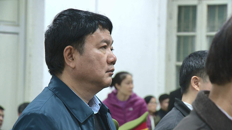 Bị cáo Đinh La Thăng tại phiên tuyên án sáng nay (22/1).
