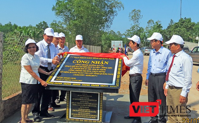 Ngày 23/3, UBND tỉnh Quảng Nam đã tổ chức lễ gắn biển, đưa vào sử dụng tuyến đường ĐT610 nối Di sản Mỹ Sơn với Nông Sơn, thúc đẩy phát triển giao thông trên tuyến chiến lược giữa huyện Duy Xuyên và huyện Nông Sơn (tỉnh Quảng Nam).