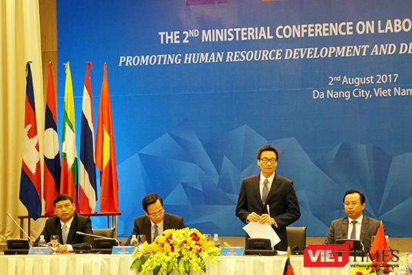 Phó Thủ tướng Vũ Đức Đam phát biểu khai mạc Hội nghị Bộ trưởng về Hợp tác lao động 5 nước Tiểu vùng sông Mê Kông lần 2