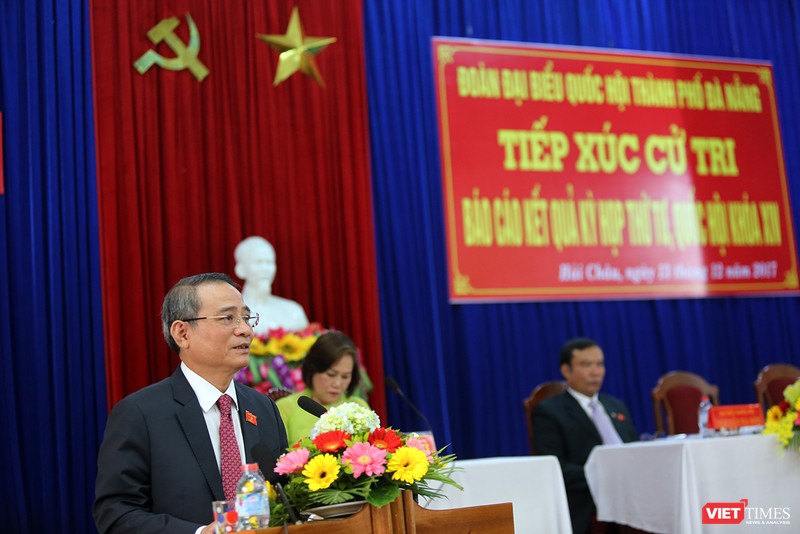 Bí thư Thành ủy Đà Nẵng Trương Quang Nghĩa tại buổi tiếp xúc cử tri với cử tri quận Hải Châu
