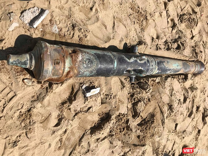 Khẩu súng thần công cổ phát hiện tại biển Liên Chiểu (Đà Nẵng) vào cuối tháng 5/2019