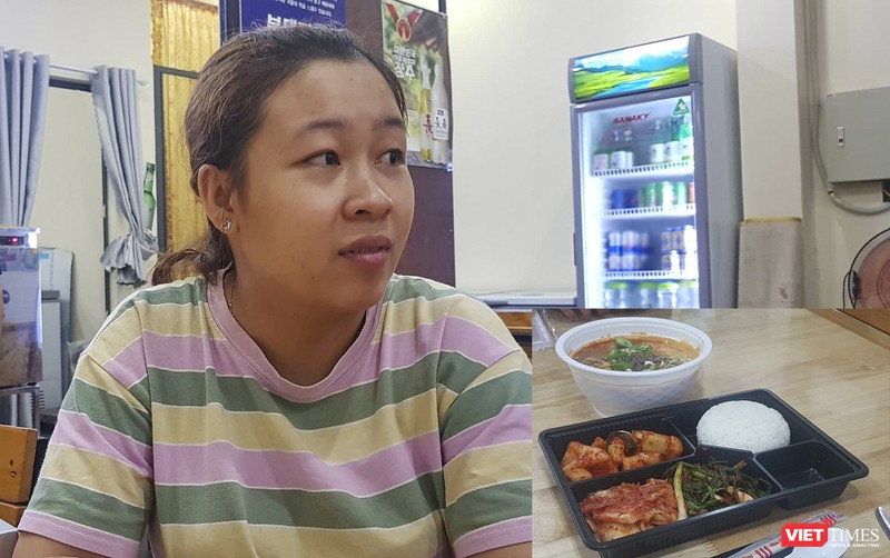 Chị Phạm Thị Bích Thuận - Đầu bếp chính kiêm quản lý nhà hàng Jin SunDae, nơi chế biến suất ăn cho số du khách Hàn Quốc cách ly tại Bệnh viện Phổi Đà Nẵng