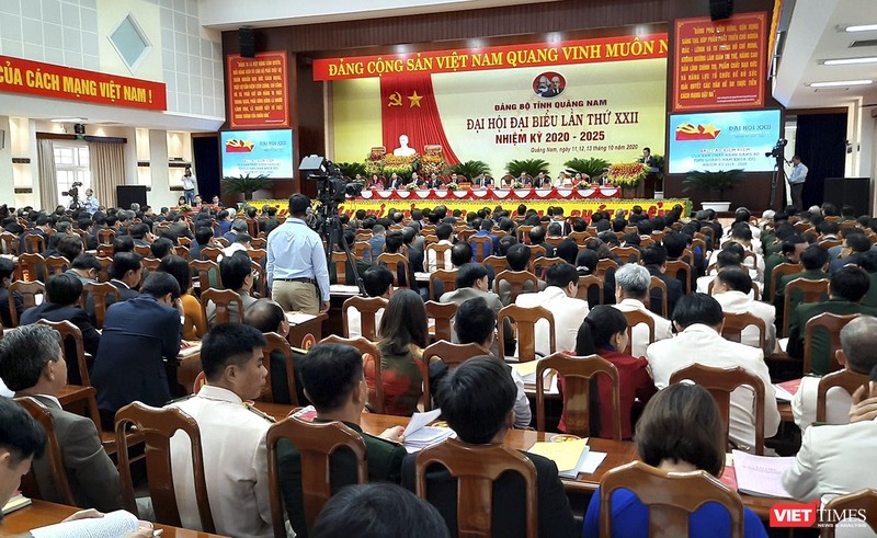 Quang cảnh phiên khai mạc Đại hội đại biểu tỉnh Quảng Nam lần thứ XXII (nhiệm kỳ 2020 - 2025) diễn ra sáng 12/10