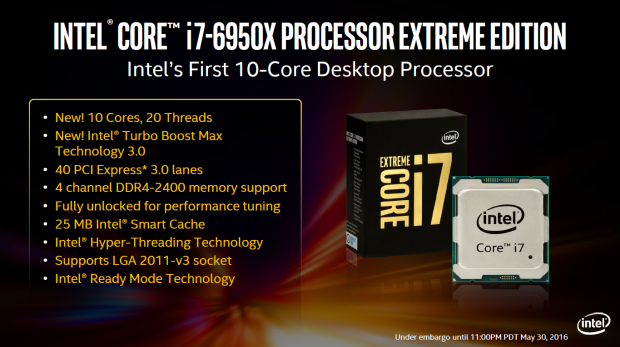 BXL 10 lõi Intel Core i7-6950X Extreme Edition "đội" giá 1.723 USD