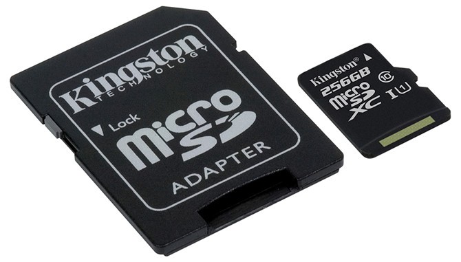 MicroSD Class 10 256GB của Kingston có giá 3,5 triệu