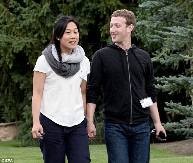 Vợ chồng CEO Facebook Mark Zuckerberg và Priscilla Chan 