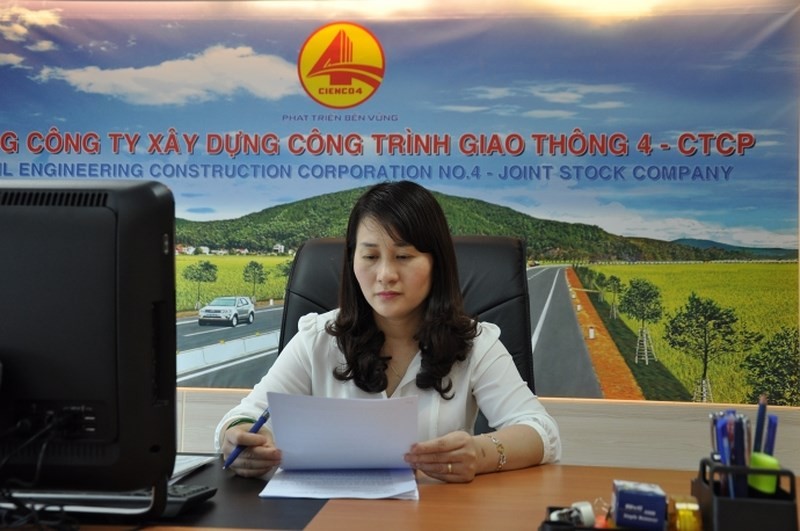 Bà Trương Thị Tâm khi còn đảm nhiệm vị trí Phó Chủ tịch HĐQT Cienco 4. (Ảnh: Cienco 4)