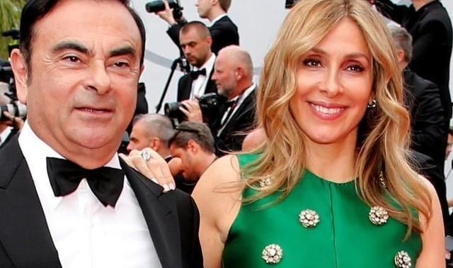 Ông Carlos Ghosn và vợ, bà Carole - người được cho là đã đóng vai trò chính trong kế hoạch đào thoát ly kỳ của chồng. (Ảnh: Sina)