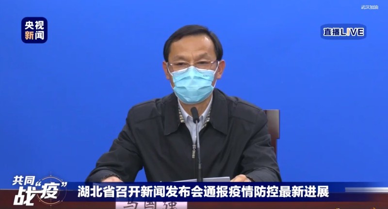 Ông Mã Quốc Cường gây xôn xao cộng đồng mạng khi tuyên bố "đã rà soát 99% người dân Vũ Hán" (Ảnh: CCTV)