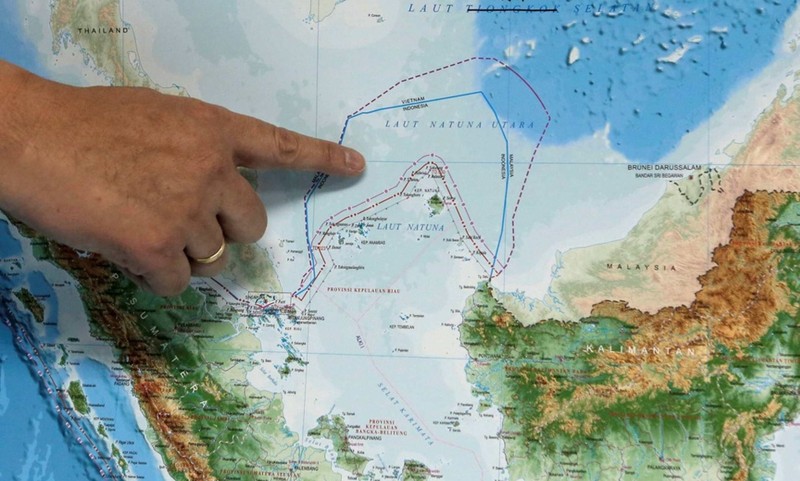 Vùng biển phía Bắc quần đảo Natuna thuộc vùng đặc quyền kinh tế  của Indonesia là nơi xảy ra tranh chấp giữa Indonesia với Trung Quốc (Ảnh: Reuters).