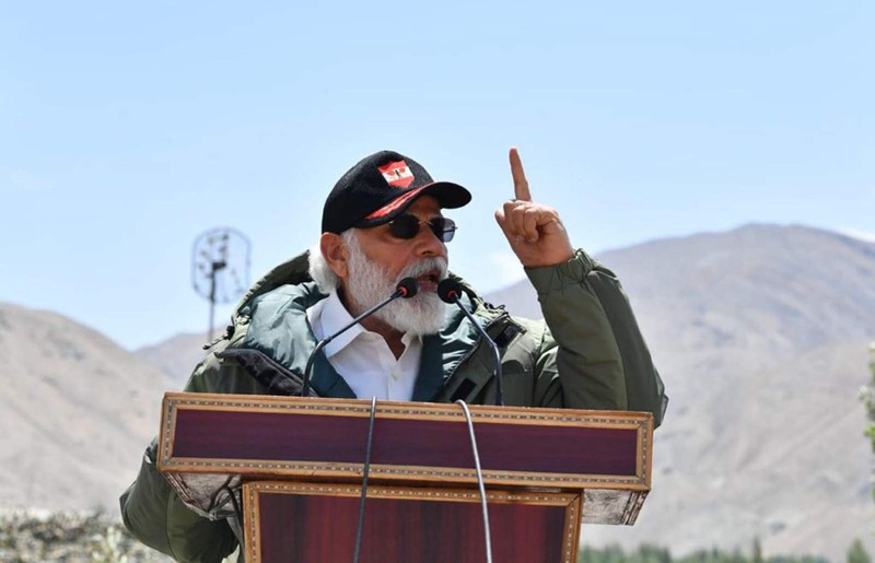 Phát biểu trước binh sĩ quân đoàn 14 ở Ladakh, Thủ tướng Ấn Độ Modi lên án chủ nghĩa bành trướng (Ảnh:Reuters).
