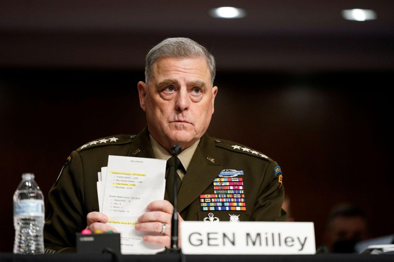  Ông Mark Milley điều trần trước Ủy ban Quân lực Thượng nghị viện về việc bí mật gọi điện cho chỉ huy quân đội Trung Quốc (Ảnh: Reuters).