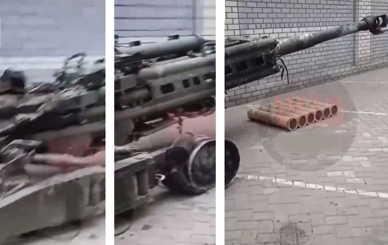Khẩu lựu pháo M777 của Ukraine bị quân Nga thu giữ (Ảnh: Defense Blog). 