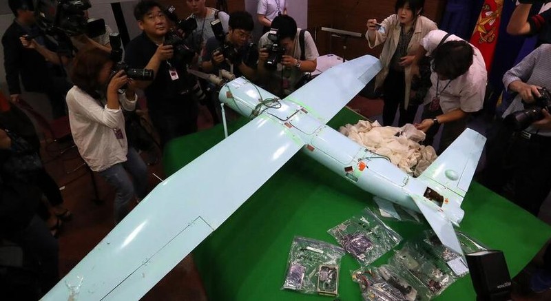 Một máy bay không người lái của Triều Tiên bị rơi trên đất Hàn Quốc vì sự cố kỹ thuật năm 2017 (Ảnh: Guancha).