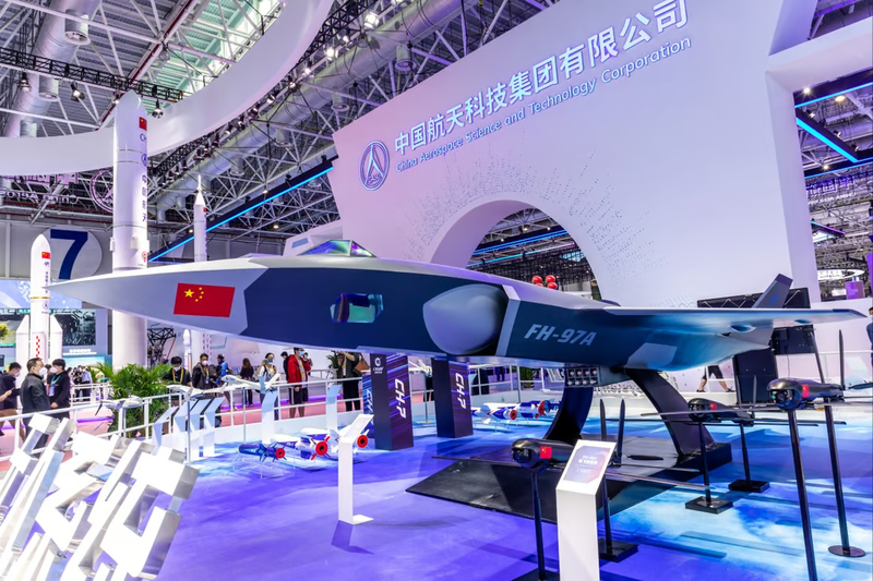 Máy bay mẫu FH-97A trưng bày tại Triển lãm hàng không Chu Hải 2022 (Ảnh: CCTV).