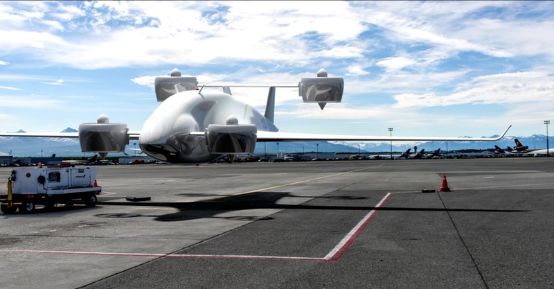 Máy bay không người lái vận tải hạng nặng Rhaegal RG-1 Cargo UAV của công ty Sabrewing. Ảnh minh họa DroneDJ