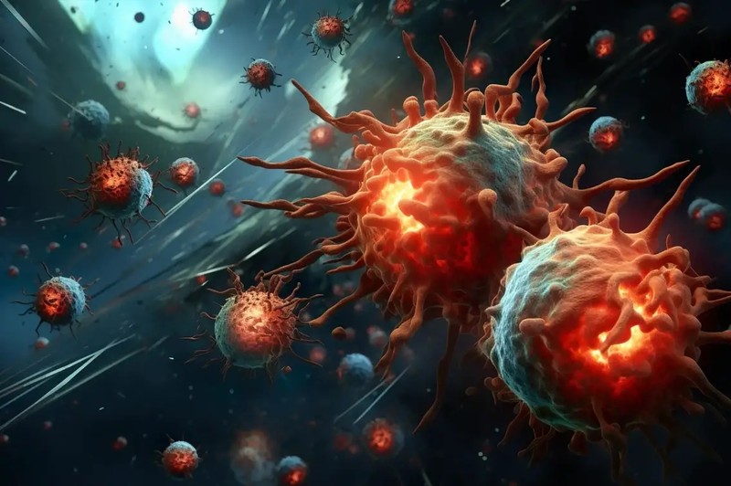 Điều trị ung thư bằng xạ trị trong các tế bào. Ảnh minh họa SciTech Daily