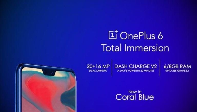 Xanh Coral là màu sắc mới của OnePlus 6. Nguồn: Gizmochina