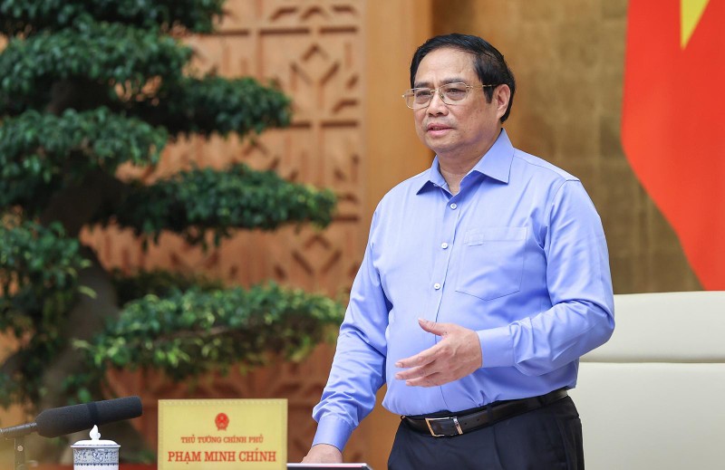 Thủ tướng Chính phủ Phạm Minh Chính phát biểu trong phiên họp Chính phủ thường kỳ tháng 8/2022 (ảnh VGP/Nhật Bắc)