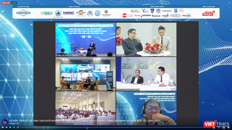Các điểm cầu trực tuyến tại sự kiện “Liên kết Hệ sinh thái Khởi nghiệp Việt Nam kết nối quốc tế và Chương trình liên minh đổi mới, hợp tác sáng tạo” diễn ra ngày 30/9