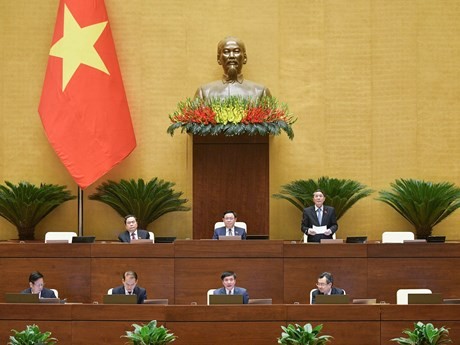 Quốc hội dành cả ngày hôm nay để thảo luận về 3 chương trình mục tiêu quốc gia. (Ảnh: PV/Vietnam+)