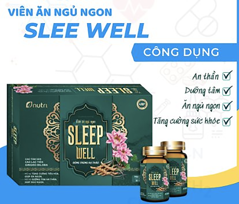 Viên ăn ngủ ngon Sleep Well do Công ty CP Dược phẩm công nghệ cao Goldcare sản xuất không đảm bảo chất lượng