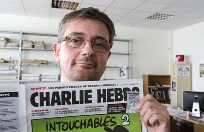 Tổng biên tập  tờ Charlie Hebdo, ông Stephane Charbonnier - Ảnh: AP