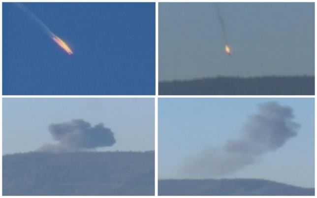 Máy bay Su-24 của Nga bị bắn cháy gần biên giới Thổ Nhĩ Kỳ