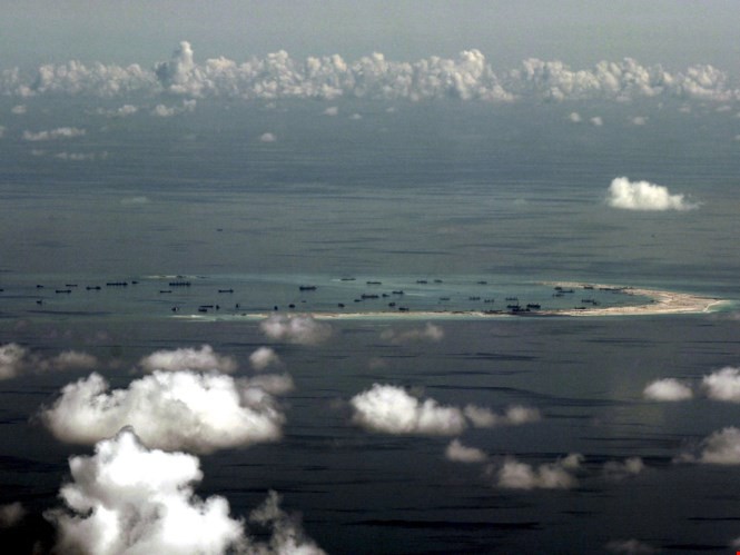 Đá Vành Khăn trong quần đảo Trường Sa của Việt Nam đang bị Trung Quốc chiếm đóng và xây dựng đảo phi pháp - Ảnh: Reuters
