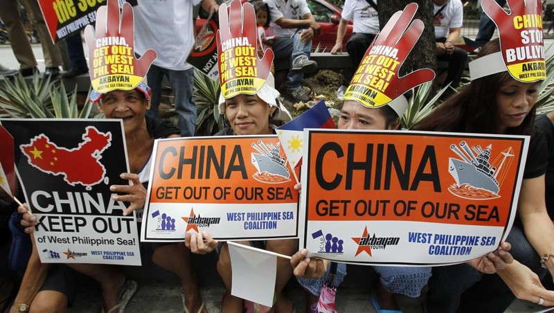 Một cuộc biểu tình của người Philippines chống đòi hỏi chủ quyền của Trung Quốc tại Biển Đông ở Manila.
