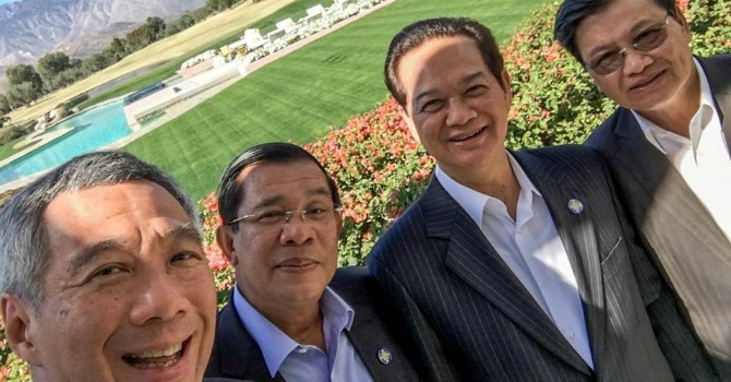 Bức ảnh "tự sướng" cùng các nguyên thủ ASEAN được Thủ tướng Singapore đăng trên trang cá nhân. Ảnh: Facebook Thủ tướng Singapore Lý Hiển Long.