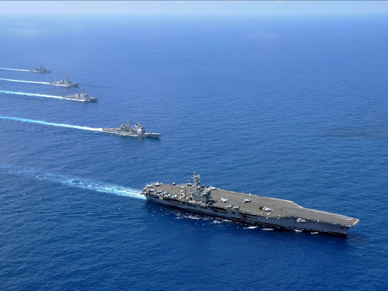 Cụm tác chiến tàu sân bay Mỹ đang có mặt tại Biển Đông