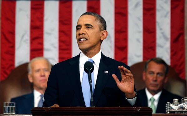 Obama khi đọc Thông điệp Liên bang năm 2014. (Ảnh: Forbes)