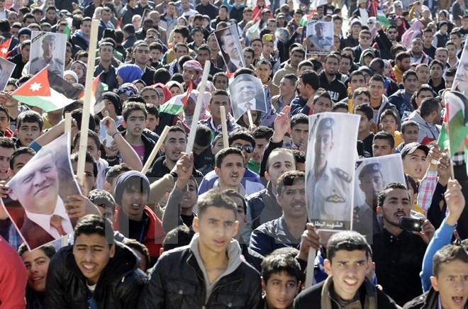 Tuần hành phản đối IS tại Jordan. (Nguồn: AFP/TTXVN)