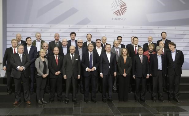 Ngoại trưởng các nước châu Âu tại cuộc họp không chính thức ở Riga (thủ đô Latvia) ngày 6/3/2015.