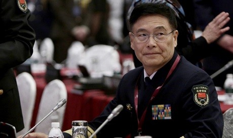 Đô đốc Tôn Kiến Quốc tại Đối thoại Shangri-La. (Ảnh: EPA)