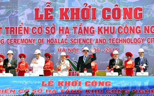 Thủ tướng Nguyễn Tấn Dũng cùng lãnh đạo các bộ, ngành, Hà Nội phát lệnh khởi công dự án ngày 26/6.