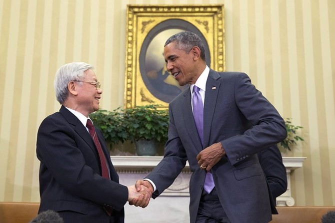 Chùm ảnh Tổng thống Obama hội đàm với Tổng bí thư Nguyễn Phú Trọng tại Nhà Trắng