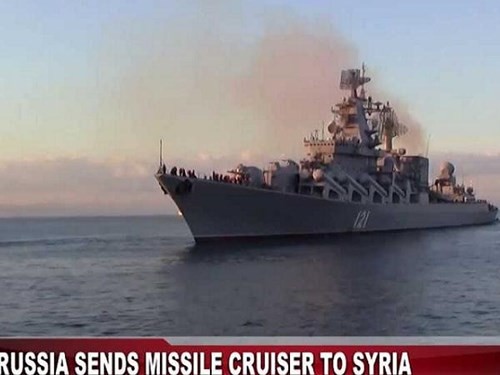 Tháng 9-2013, tuần dương hạm Moskva dẫn biên đội gồm tàu khu trục lớp Udaloy Vice Almirante Kulakov và tàu chở dầu Ivan Bubnov bỏ dở chuyến thăm Venezuela, quay về eo biển Gibralta, vào Địa Trung Hải bảo vệ Syria
