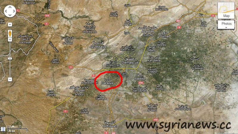 Quân đội Syria vây lấn thành phố Darayya ngoại vi Damascus