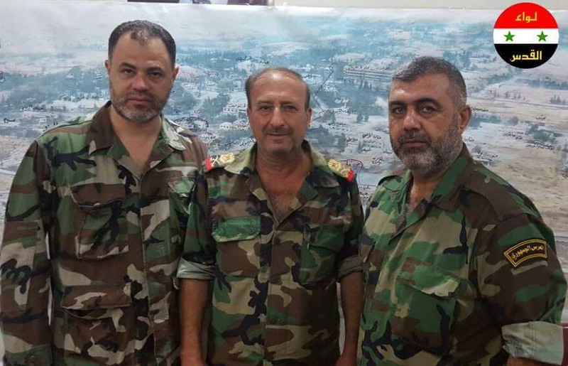 Tướng Rajab, chỉ huy chiến dịch quân sự khu vực quận Tây Nam Aleppo, Chuẩn tướng Malik tư lệnh Vệ binh Cộng hòa Aleppo và Chỉ huy trưởng Mohammad Saad của lữ đoàn Liwa al Quds quân tình nguyện Palestine.