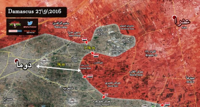 Bản đồ chiến sự Đông Ghouta