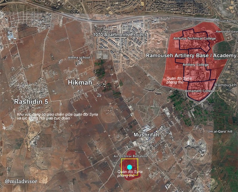 Bản đồ chiến sự Aleppo tính đến ngày 23.10.2016