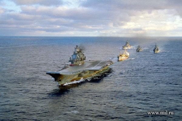 Cụm tàu sân bay tấn công chủ lực Nga tiến vào Địa Trung Hải