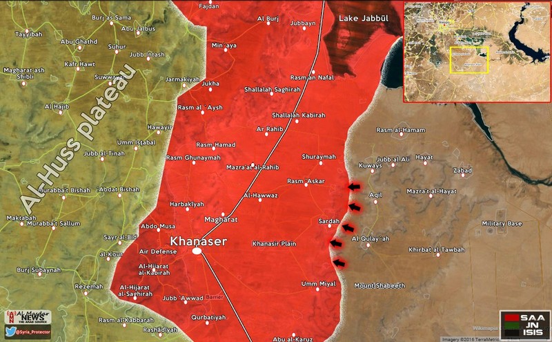 Bản đồ chiến sự khu vực chiến trường Khanasser - Aleppo