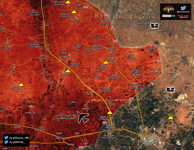 Bản đồ chiến sự vùng đông Aleppo tính đến ngày 23.02.2017
