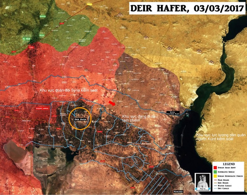 Bản đồ chiến sự vùng ngoại ô phía đông thành phố Aleppo